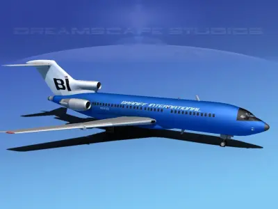 Boeing 727-100 Braniff Intl 2 3D model
