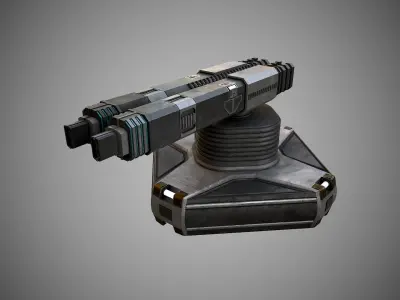Sci-Fi Turret  Low-poly 3D model