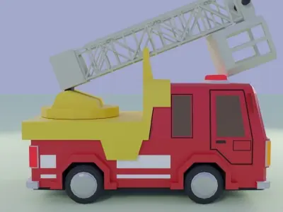 Elevetor Platform Truck Low-poly 3D model