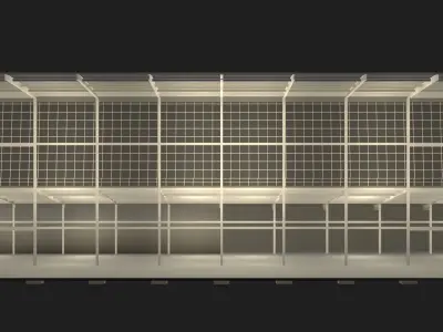 Factory building in section cut 24ZZ37 3D model