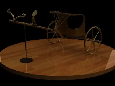 King Tut Chariot figure   Low-poly 3D model