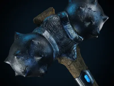 Chain hammer Free low-poly 3D model