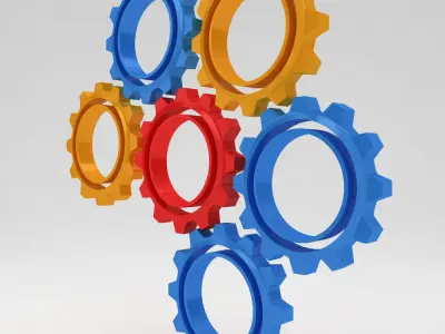 Mechanical gears combination 3d model 3D model