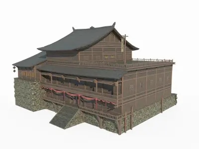 East Asian Ancient Architecture Inn 3D model