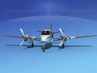 Beechcraft C-6 King Air V02 USAF 3D model