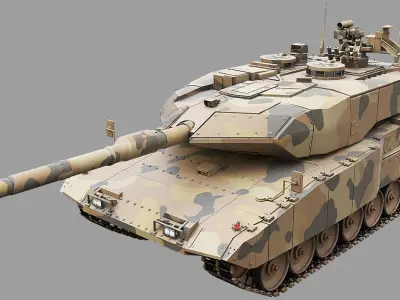 Leopard 2 A7+ Main Battle Tank 3D model
