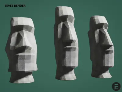 Moai statue - Easter Island Low-poly 3D model