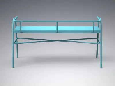 Orpha Metal Settee blue finish Low-poly 3D model