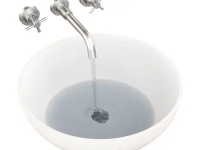 White Washbasin Bowl 3D model