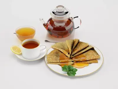 Pancakes with Honey 3D model