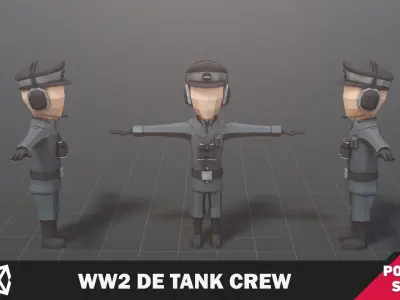 WW2 DE Tank Crew Low-poly 3D model