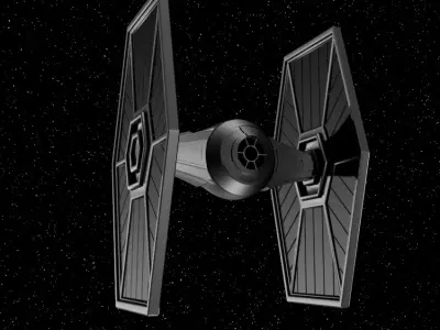 Tie fighter Low-poly 3D model buy