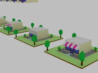 Cartoon Shop Pack Low-poly 3D model