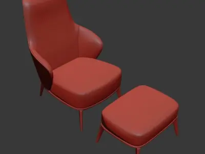 Minotti Leslie Armchair Free 3D model