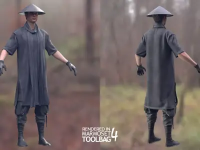 Man Warrior Modular Rigged Free 3D model