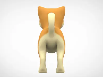 Shiba Inu Puppy Low-poly 3D model