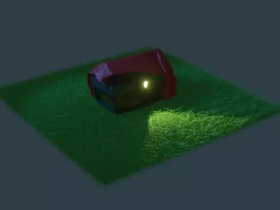 Chest house in grass 3D model