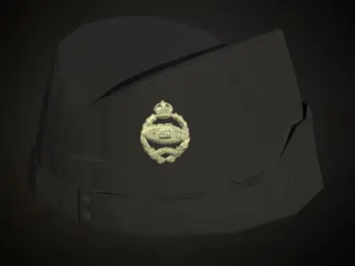 4 British ww2 military side caps works on roblox characters too Low-poly 3D model