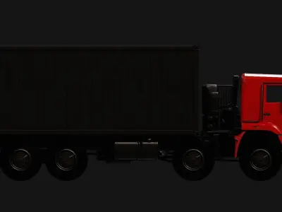 Kamaz Truck Low-poly 3D model