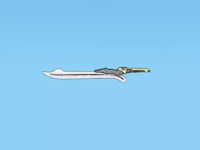 Sci-Fi Sword Stylized and PBR Variants Low-poly 3D model