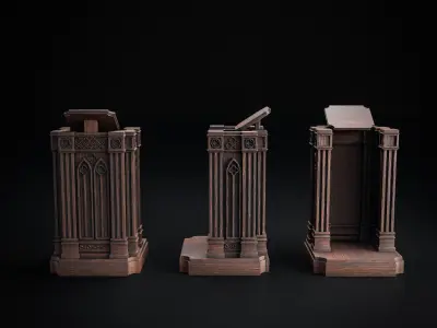 GOTHIC INTERIOR PROPS ASSET Collection Low-poly 3D model