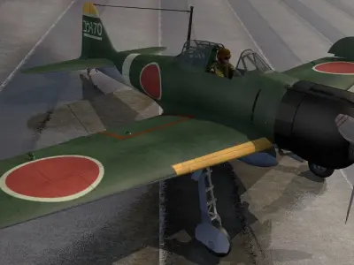 Mitsubishi A6M2 Zeke 3D model