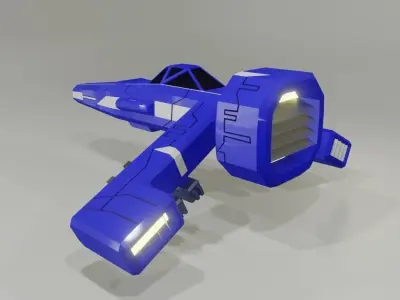 Spaceship Fighter - Hunter - Nave Espacial Low-poly 3D model