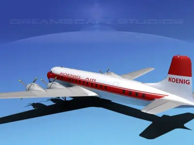 Douglas DC-7C Koenig Air 3D model