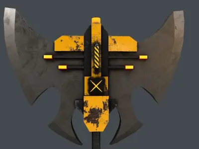 Sci-Fi Axe V4 Low-poly 3D model