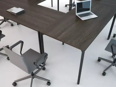 Conference Chair and Table 01 Free 3D model