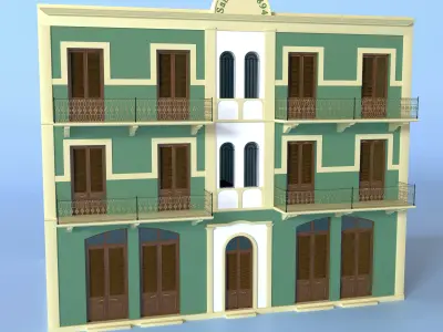 Old San Juan Town house 3 3D model