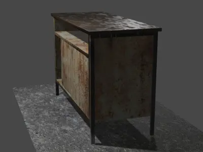 Rusty table Low-poly 3D model