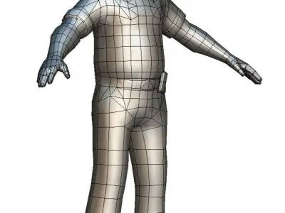 LowPoly Man Boss Slave Driver Chief Solder Low-poly 3D model