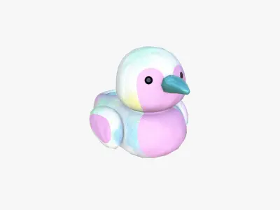 Slippers J10 Colored Bird - Costume Character Design Low-poly 3D model