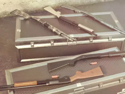 CM350 Shotgun Game Ready 5 Textures Low-poly 3D model Low-poly 3D model