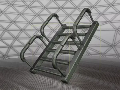 Sci-Fi Stairs - 27 - Green Version Low-poly 3D model