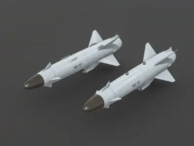 Swedish RBS-15F Anti-Ship Missile Low-poly 3D model