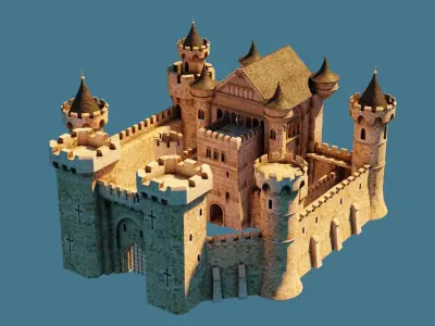 Medieval Fantasy Castle 3D model