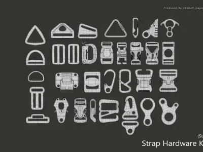 Strap Hardware Kitbash subd VOl 1 3D model