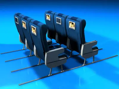 Plane train seats 3D model