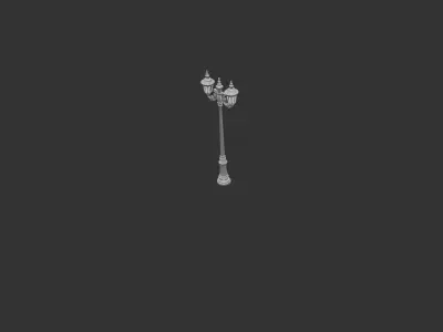 Ornate Iron Street Lamp Low-poly 3D model