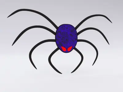 Spider sticker low poly 3d model 3D model