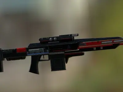 FANN 6 rifle Low-poly 3D model