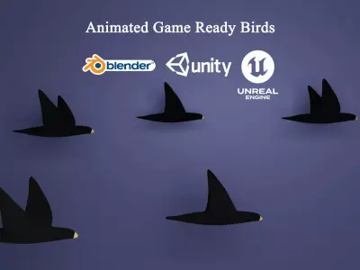 Animated Game Ready Birds Pack Low-poly 3D model