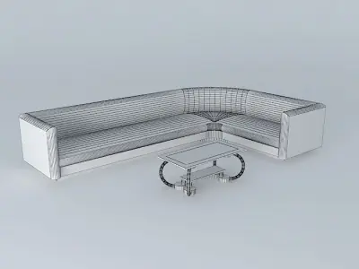 Table and sofa Free 3D model