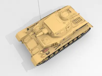 Panzer IV Ausf D DAK Medium Tank 3D model