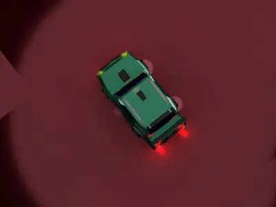 Low-poly Cyber Drift car Free low-poly 3D model