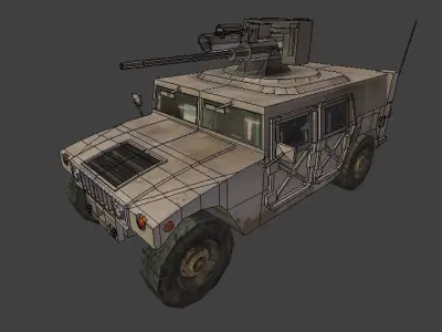 HUMVEE M242 Bushmaster Free low-poly 3D model