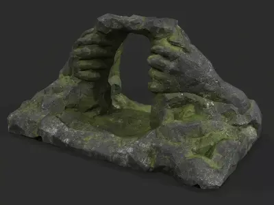 Cave Entrance Desert rock 06 Low-poly 3D model