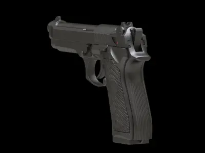Beretta 92 Low Poly Low-poly 3D model